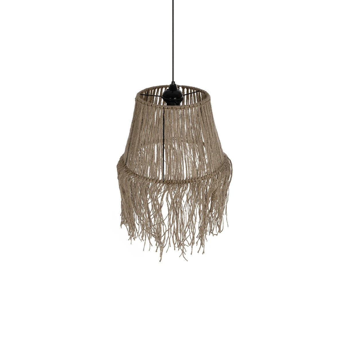 GLOBOSTAR® ROKA 205-0075 Boho Κρεμαστό Φωτιστικό Οροφής με Ντουί 1 x E27 AC 220-240V IP20 - Μπεζ - M30 x Π30 x Υ45cm - ledmania.gr