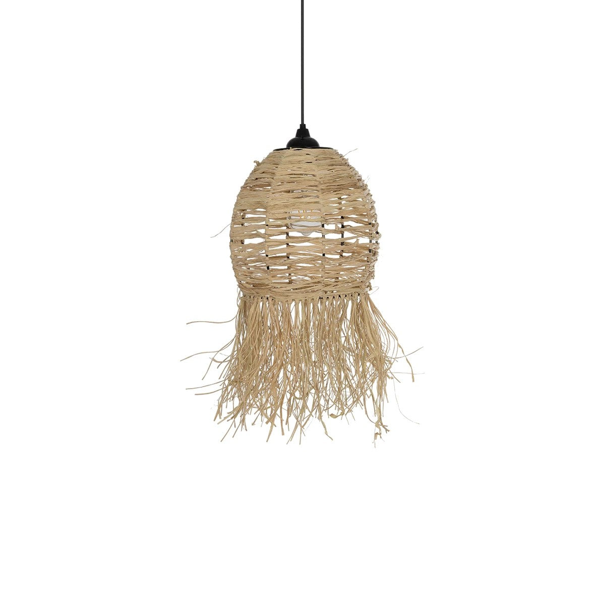 GLOBOSTAR® ROKA 205-0076 Boho Κρεμαστό Φωτιστικό Οροφής με Ντουί 1 x E27 AC 220-240V IP20 - Μπεζ - M25 x Π25 x Υ45cm - ledmania.gr