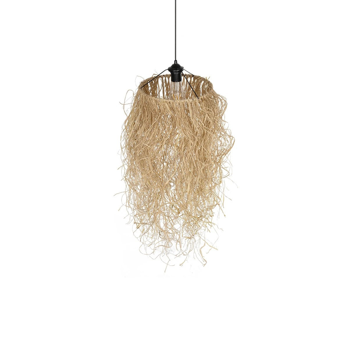 GLOBOSTAR® PIOVERE 205-0078 Boho Κρεμαστό Φωτιστικό Οροφής με Ντουί 1 x E27 AC 220-240V IP20 - Μπεζ - M35 x Π35 x Υ70cm - ledmania.gr