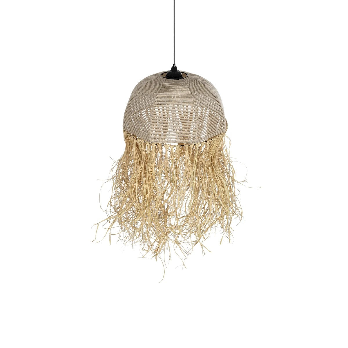 GLOBOSTAR® PLUVIA 205-0080 Boho Κρεμαστό Φωτιστικό Οροφής με Ντουί 1 x E27 AC 220-240V IP20 - Μπεζ - M50 x Π50 x Υ80cm - ledmania.gr