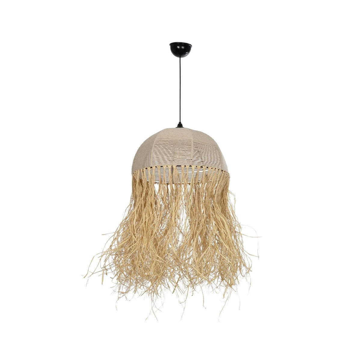 GLOBOSTAR® PLUVIA 205-0081 Boho Κρεμαστό Φωτιστικό Οροφής με Ντουί 1 x E27 AC 220-240V IP20 - Μπεζ - M40 x Π40 x Υ70cm - ledmania.gr