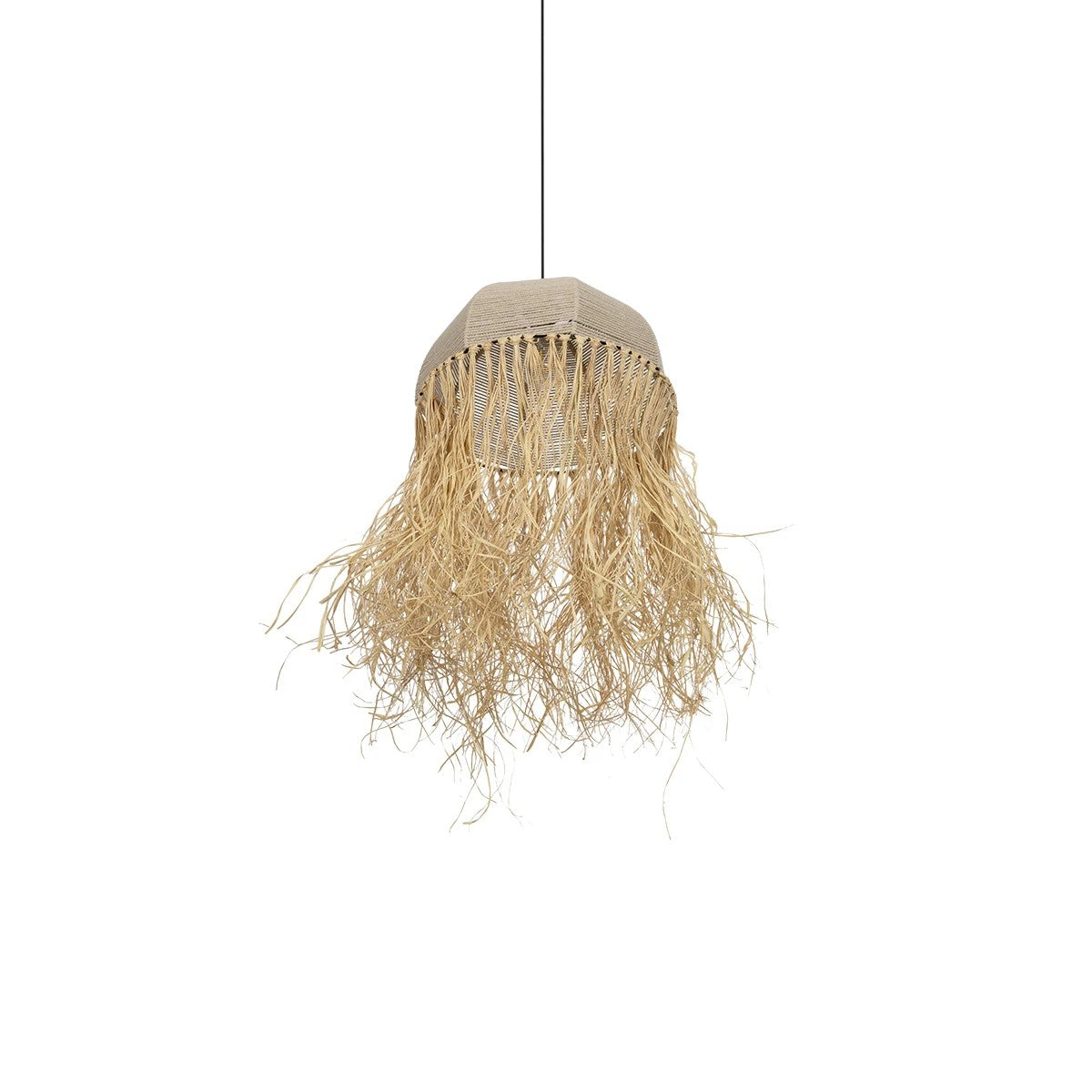 GLOBOSTAR® PLUVIA 205-0081 Boho Κρεμαστό Φωτιστικό Οροφής με Ντουί 1 x E27 AC 220-240V IP20 - Μπεζ - M40 x Π40 x Υ70cm - ledmania.gr