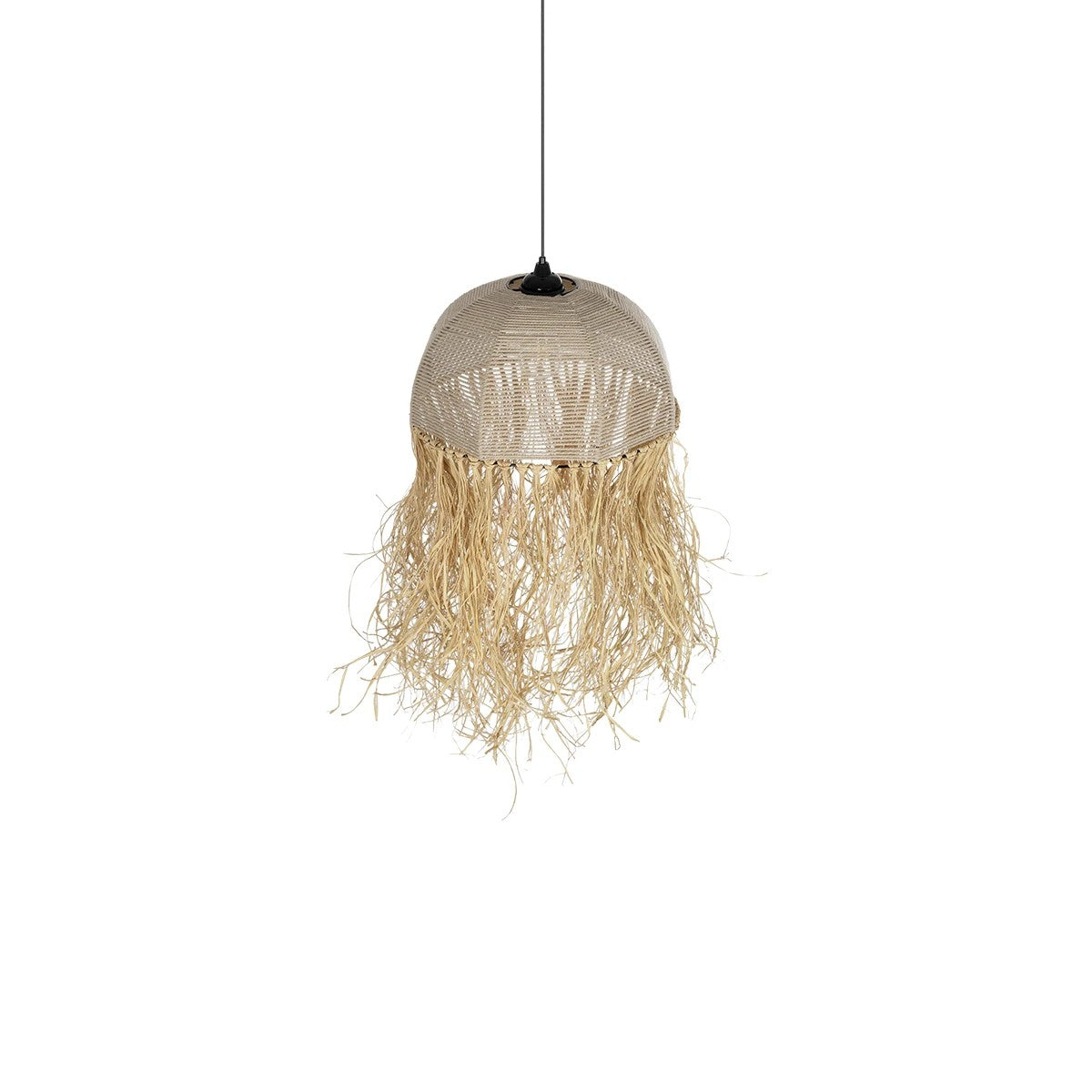 GLOBOSTAR® PLUVIA 205-0081 Boho Κρεμαστό Φωτιστικό Οροφής με Ντουί 1 x E27 AC 220-240V IP20 - Μπεζ - M40 x Π40 x Υ70cm - ledmania.gr
