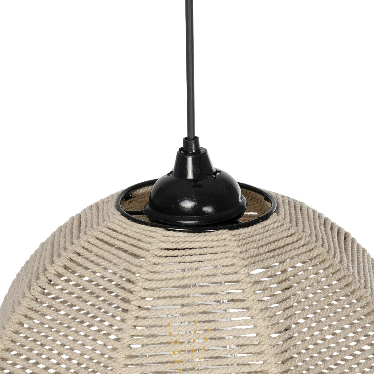 GLOBOSTAR® PLUVIA 205-0082 Boho Κρεμαστό Φωτιστικό Οροφής με Ντουί 1 x E27 AC 220-240V IP20 - Μπεζ - M30 x Π30 x Υ70cm - ledmania.gr