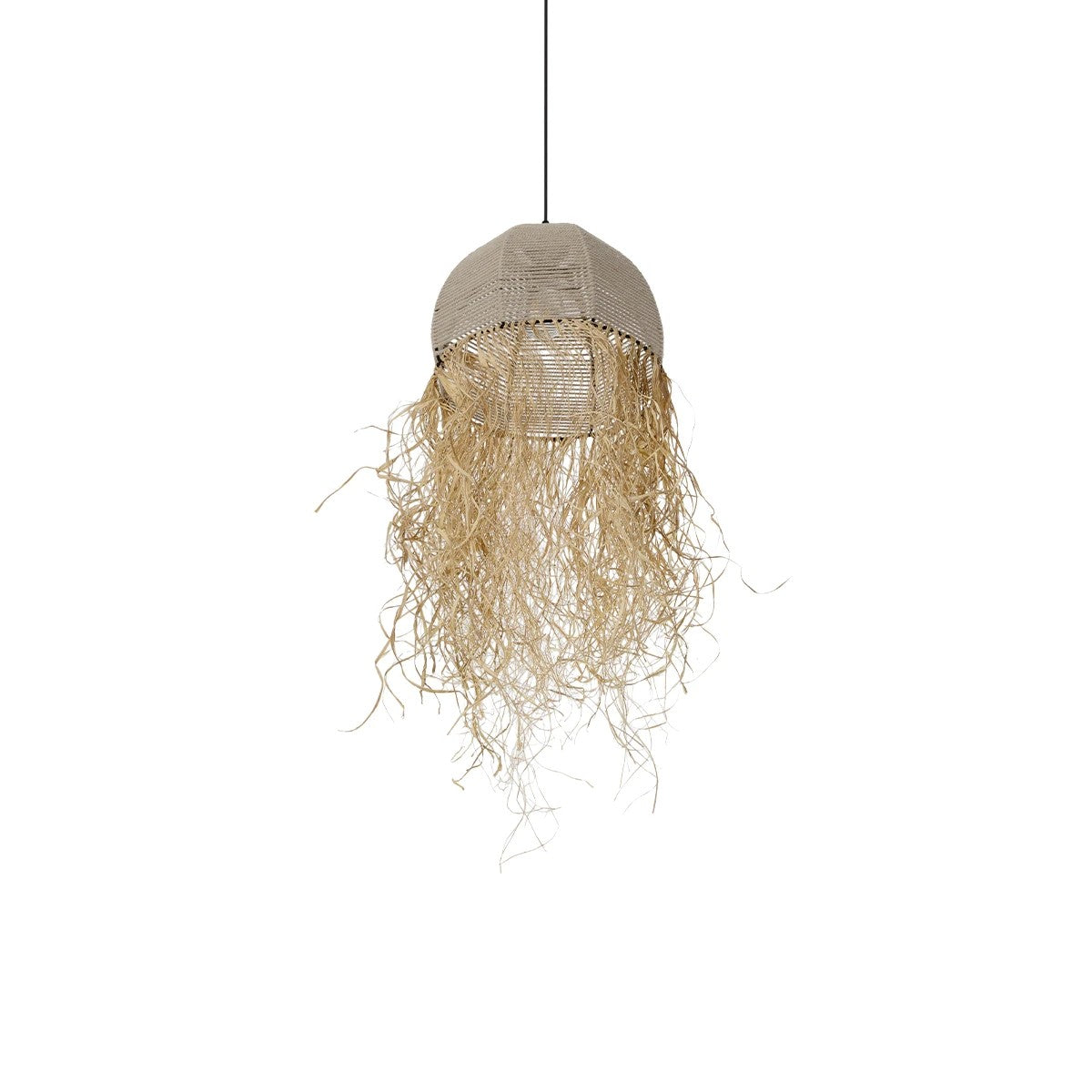 GLOBOSTAR® PLUVIA 205-0082 Boho Κρεμαστό Φωτιστικό Οροφής με Ντουί 1 x E27 AC 220-240V IP20 - Μπεζ - M30 x Π30 x Υ70cm - ledmania.gr