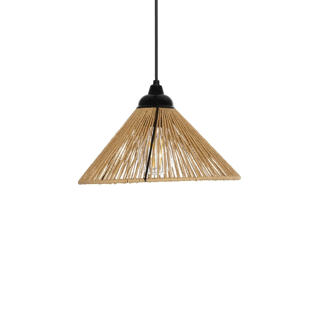 GLOBOSTAR® FUNIS 205-0084 Boho Κρεμαστό Φωτιστικό Οροφής με Ντουί 1 x E27 AC 220-240V IP20 - Μπεζ - M25 x Π25 x Υ16cm - ledmania.gr