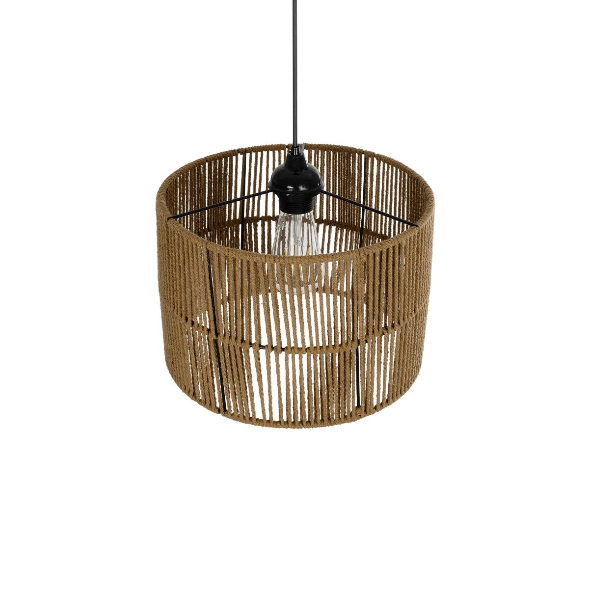 GLOBOSTAR® SAFA 205-0085 Boho Κρεμαστό Φωτιστικό Οροφής με Ντουί 1 x E27 AC 220-240V IP20 - Μπεζ - M30 x Π30 x Υ26cm - ledmania.gr