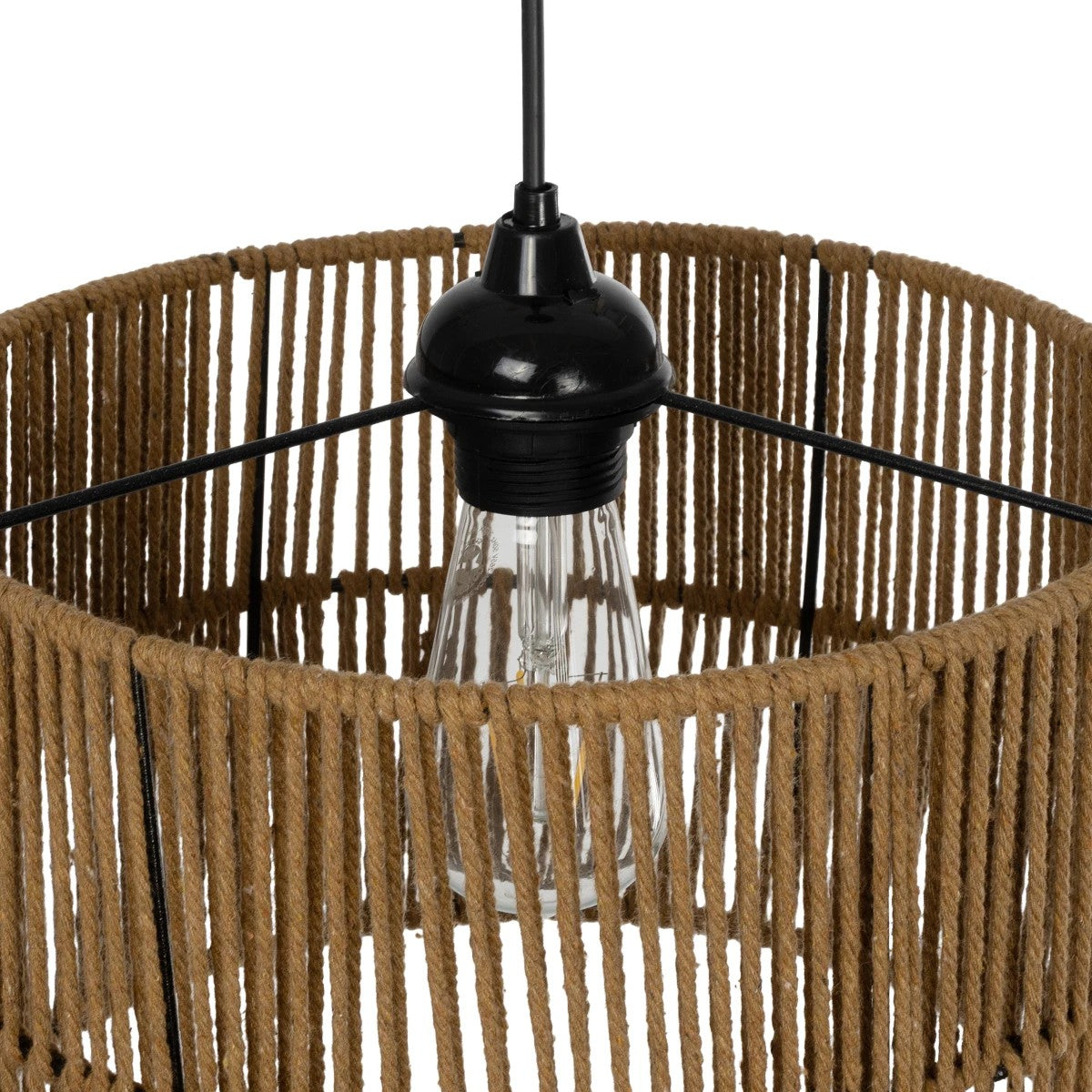 GLOBOSTAR® SAFA 205-0085 Boho Κρεμαστό Φωτιστικό Οροφής με Ντουί 1 x E27 AC 220-240V IP20 - Μπεζ - M30 x Π30 x Υ26cm - ledmania.gr