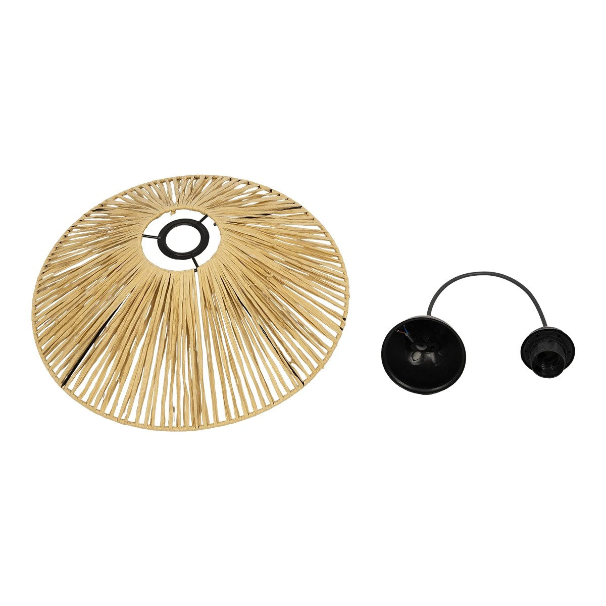 GLOBOSTAR® CHAPEAU 205-0086 Boho Κρεμαστό Φωτιστικό Οροφής με Ντουί 1 x E27 AC 220-240V IP20 - Μπεζ - M41 x Π41 x Υ17cm - ledmania.gr