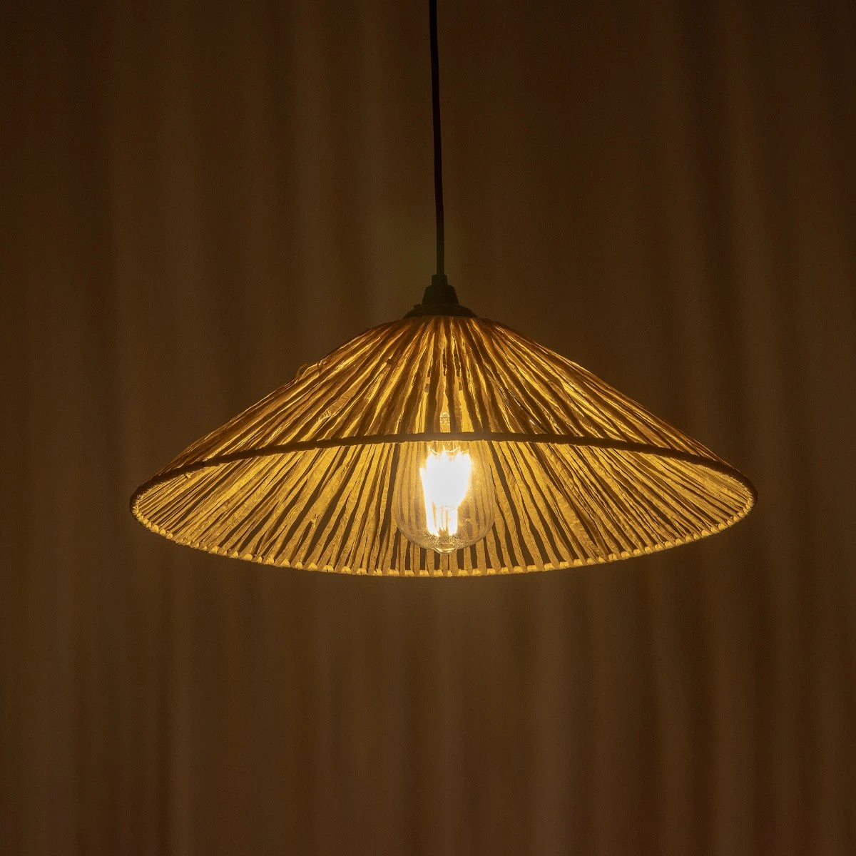 GLOBOSTAR® CHAPEAU 205-0086 Boho Κρεμαστό Φωτιστικό Οροφής με Ντουί 1 x E27 AC 220-240V IP20 - Μπεζ - M41 x Π41 x Υ17cm - ledmania.gr