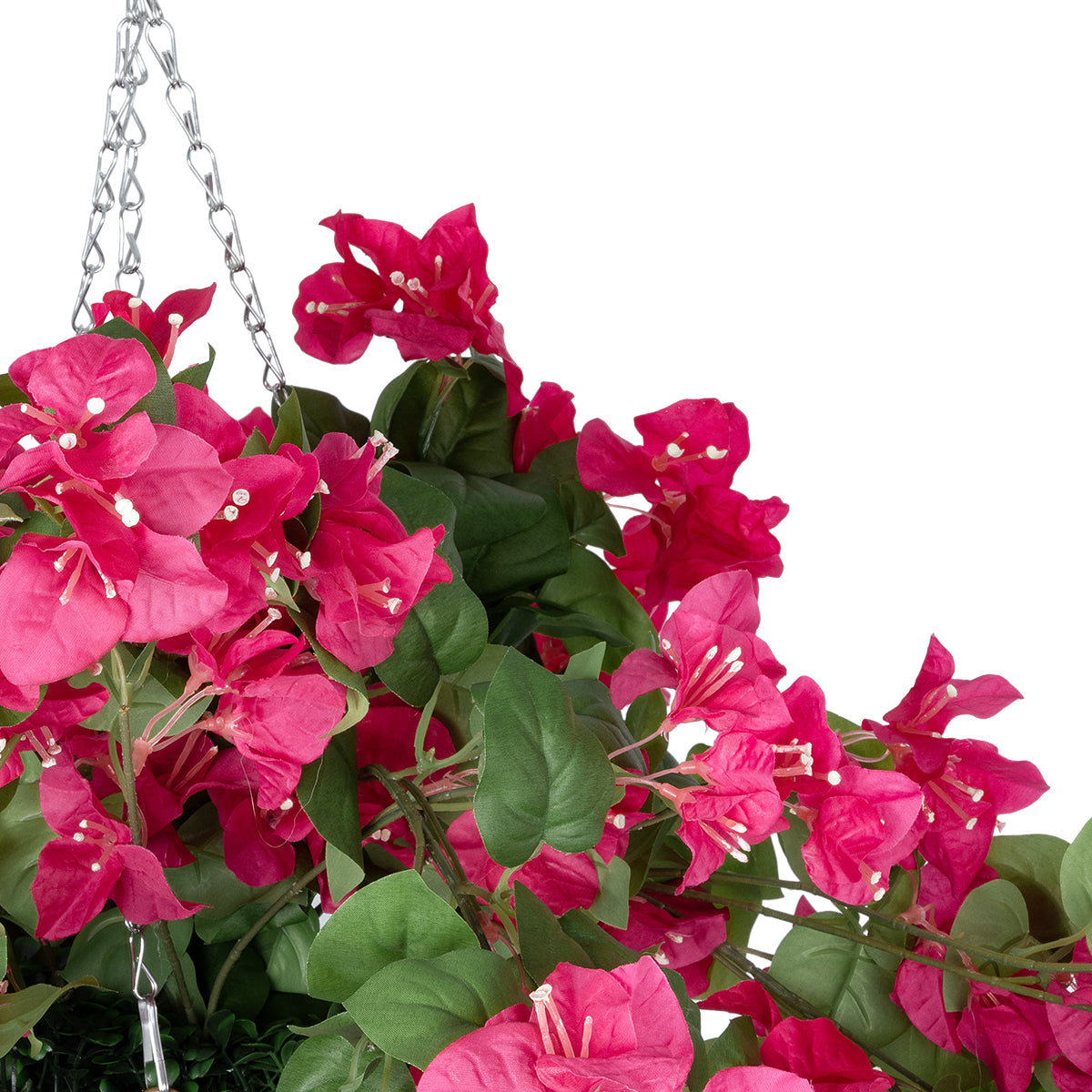 GloboStar® Artificial Garden RHODODENDRON HANGING PLANT 20634 Τεχνητό Κρεμαστό Διακοσμητικό Φυτό Τριανταφυλλιάς Y60cm - ledmania.gr