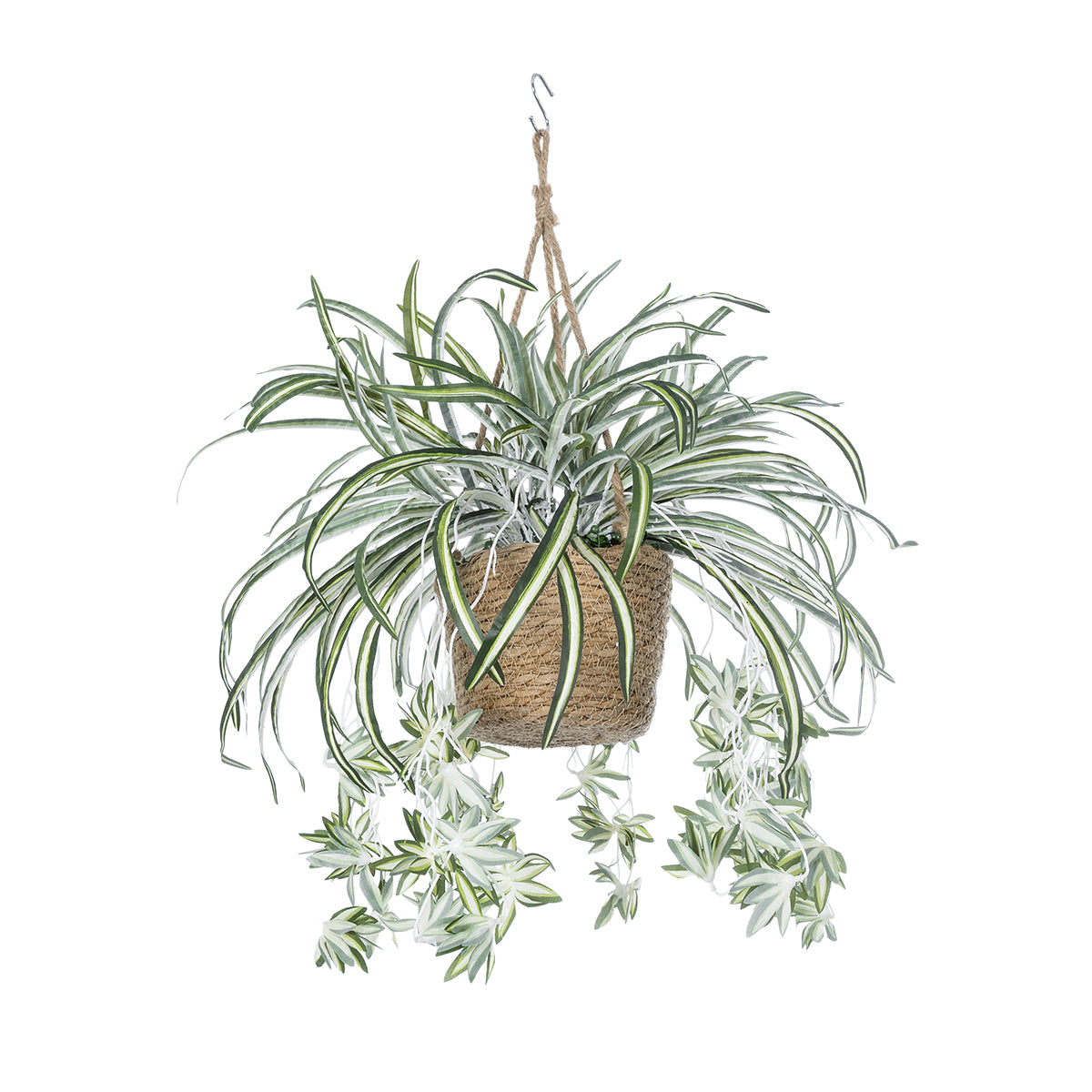 GloboStar® Artificial Garden CHLOROPHYTUM COMOSUM HANGING PLANT 20638 Τεχνητό Κρεμαστό Διακοσμητικό Χλωρόφυτο  Y50cm - ledmania.gr