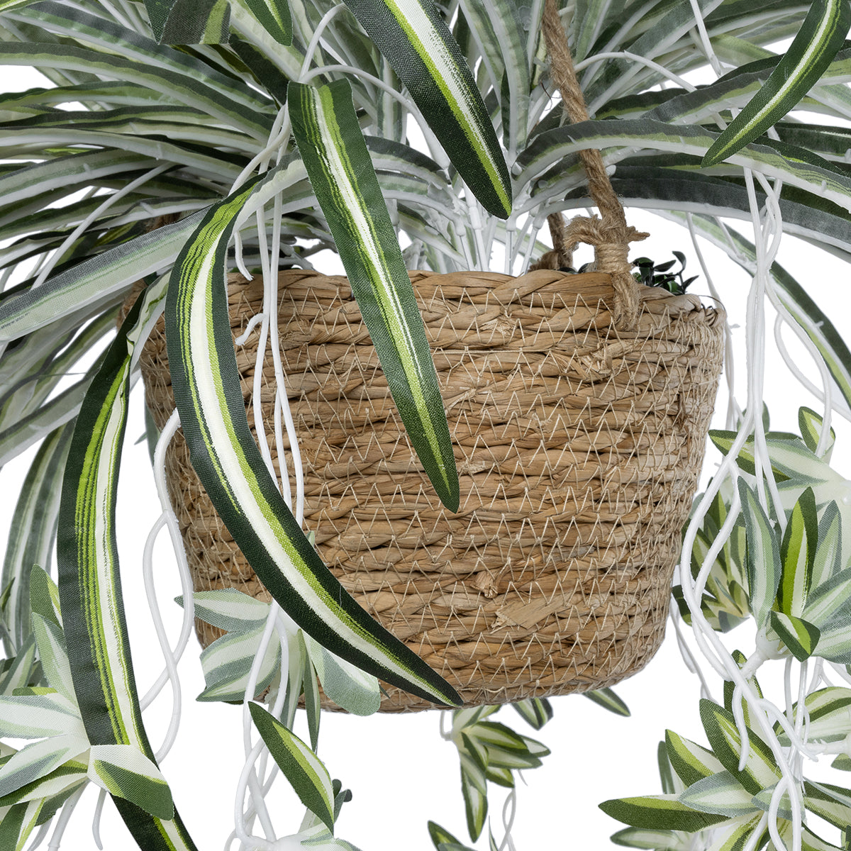 GloboStar® Artificial Garden CHLOROPHYTUM COMOSUM HANGING PLANT 20638 Τεχνητό Κρεμαστό Διακοσμητικό Χλωρόφυτο  Y50cm - ledmania.gr