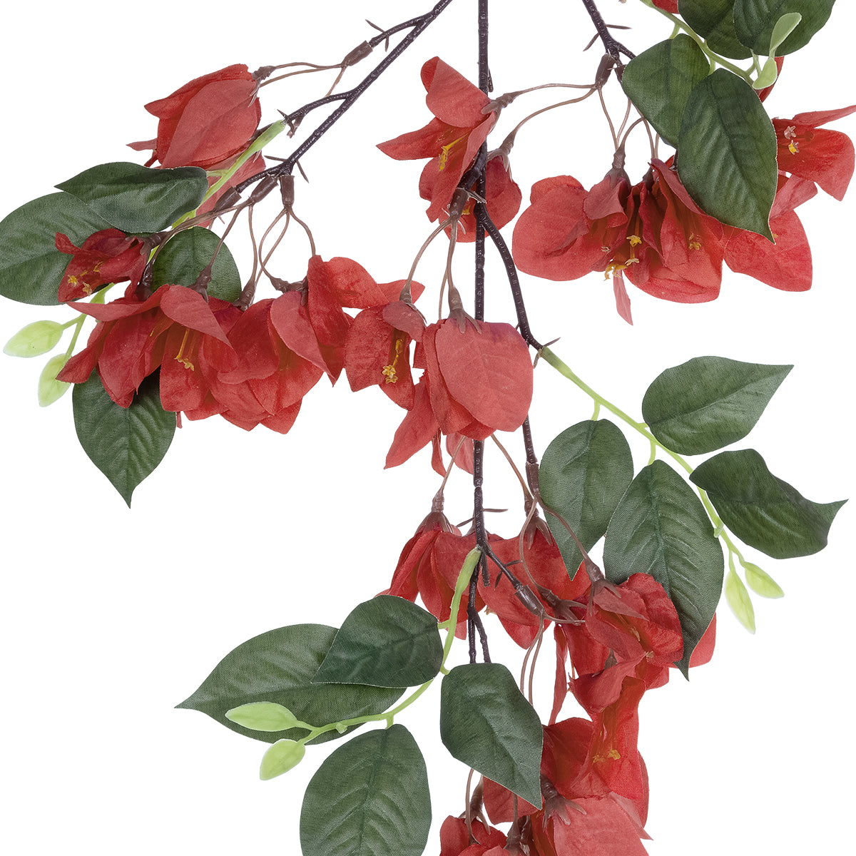 GloboStar® Artificial Garden BOUGAUVILLEA BRANCH 20645 Τεχνητό Διακοσμητικό Κλαδί Μπουκανβίλιας Κόκκινο Κεραμιδί Y80cm - ledmania.gr