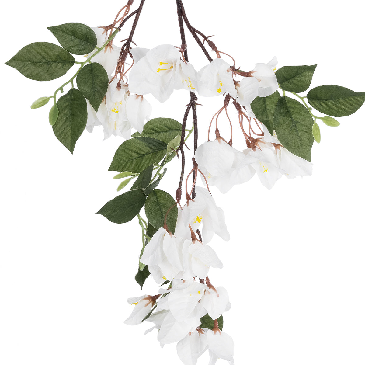 GloboStar® Artificial Garden BOUGAUVILLEA BRANCH 20648 Τεχνητό Διακοσμητικό Κλαδί Μπουκανβίλιας Λευκή Y80cm - ledmania.gr