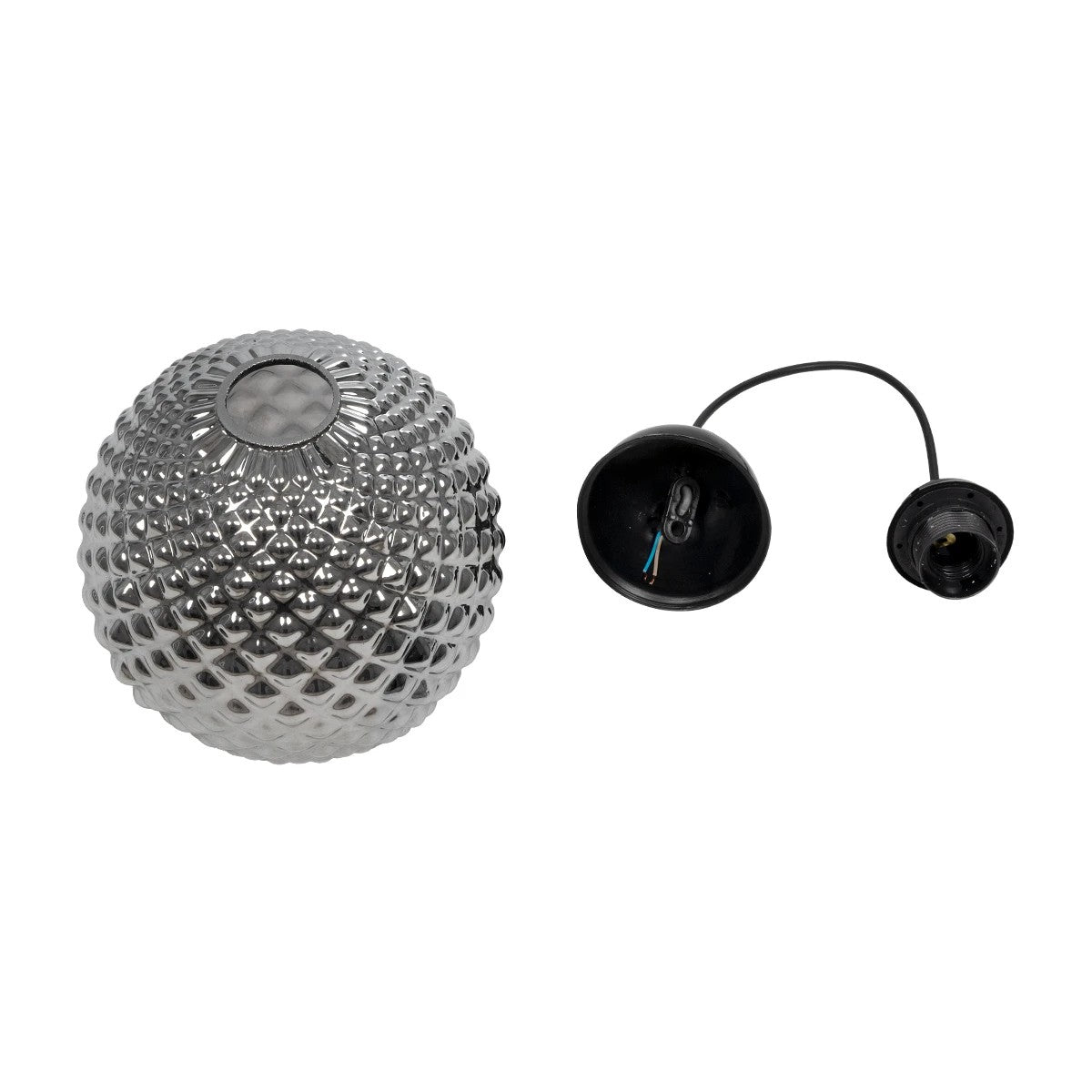 GLOBOSTAR® KEGEL 206-0003 Μοντέρνο Κρεμαστό Φωτιστικό Οροφής με Ντουί 1 x E27 AC 220-240V IP20 - Μαύρο Φιμέ - Μ20 x Π20 x Υ20cm - ledmania.gr
