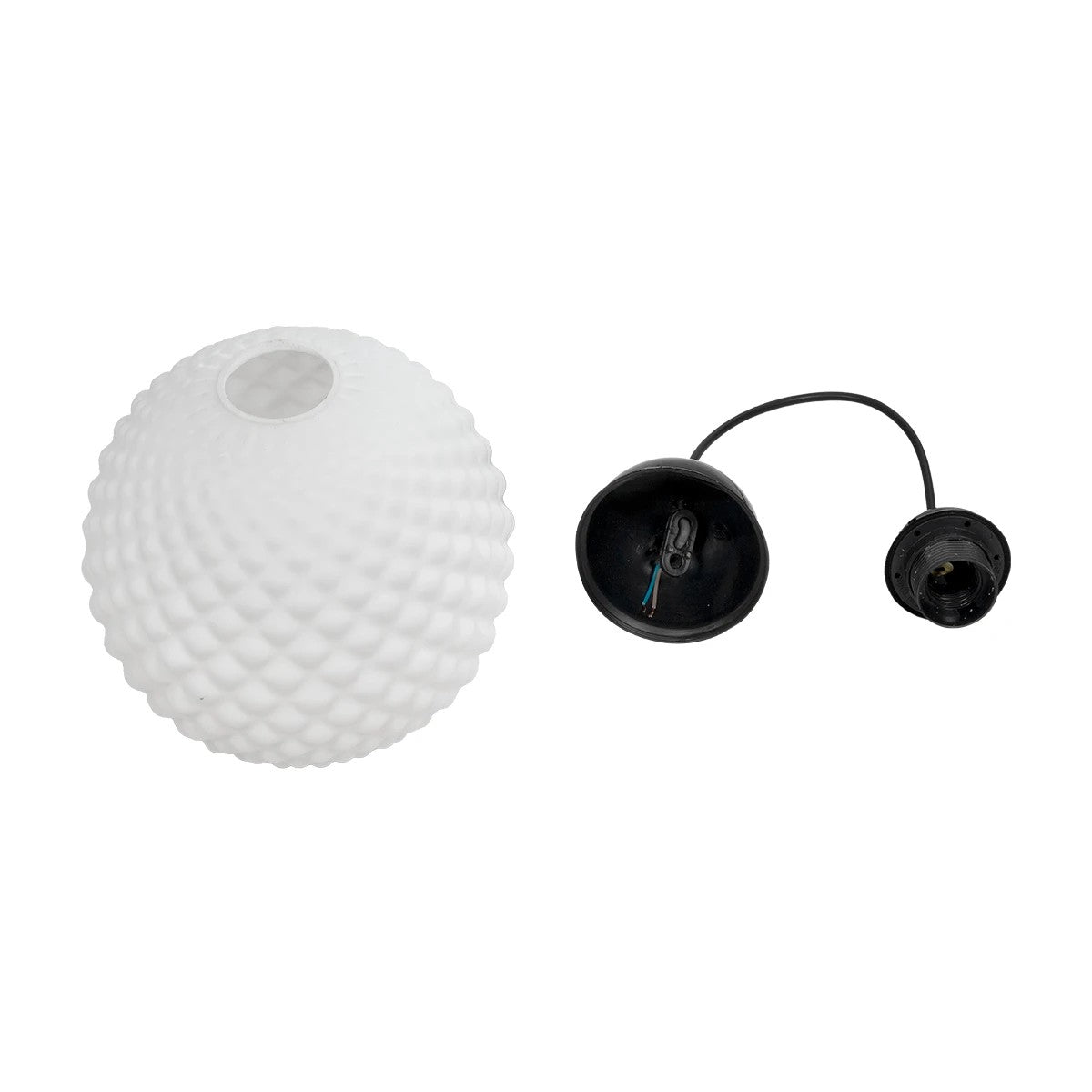 GLOBOSTAR® KEGEL 206-0004 Μοντέρνο Κρεμαστό Φωτιστικό Οροφής με Ντουί 1 x E27 AC 220-240V IP20 - Λευκό - Μ20 x Π20 x Υ20cm - ledmania.gr