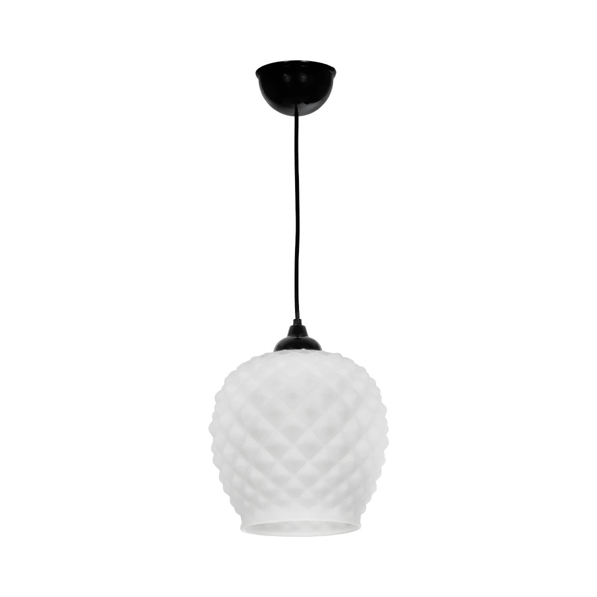 GLOBOSTAR® KEGEL 206-0005 Μοντέρνο Κρεμαστό Φωτιστικό Οροφής με Ντουί 1 x E27 AC 220-240V IP20 - Λευκό - Μ19 x Π19 x Υ19cm - ledmania.gr
