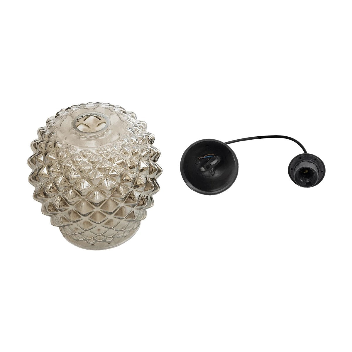 GLOBOSTAR® KEGEL 206-0006 Μοντέρνο Κρεμαστό Φωτιστικό Οροφής με Ντουί 1 x E27 AC 220-240V IP20 - Μαύρο Φιμέ - Μ19 x Π19 x Υ19cm - ledmania.gr