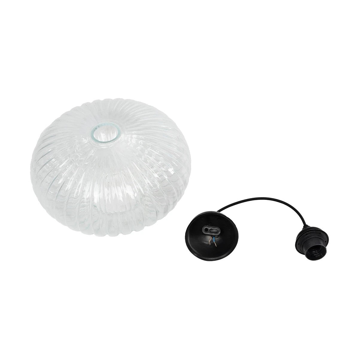 GLOBOSTAR® PERA 206-0009 Μοντέρνο Κρεμαστό Φωτιστικό Οροφής με Ντουί 1 x E27 AC 220-240V IP20 - Διάφανο - Μ30 x Π30 x Υ22cm - ledmania.gr