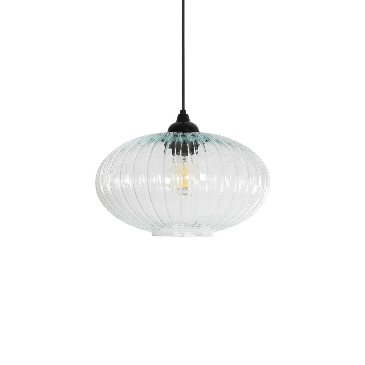 GLOBOSTAR® PERA 206-0009 Μοντέρνο Κρεμαστό Φωτιστικό Οροφής με Ντουί 1 x E27 AC 220-240V IP20 - Διάφανο - Μ30 x Π30 x Υ22cm - ledmania.gr