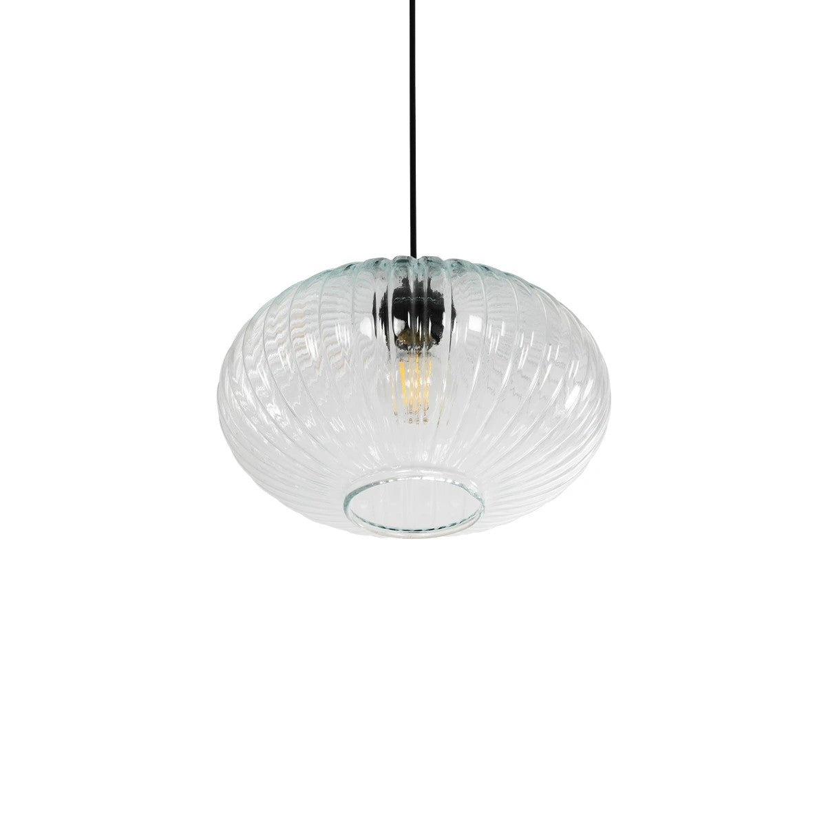 GLOBOSTAR® PERA 206-0009 Μοντέρνο Κρεμαστό Φωτιστικό Οροφής με Ντουί 1 x E27 AC 220-240V IP20 - Διάφανο - Μ30 x Π30 x Υ22cm - ledmania.gr