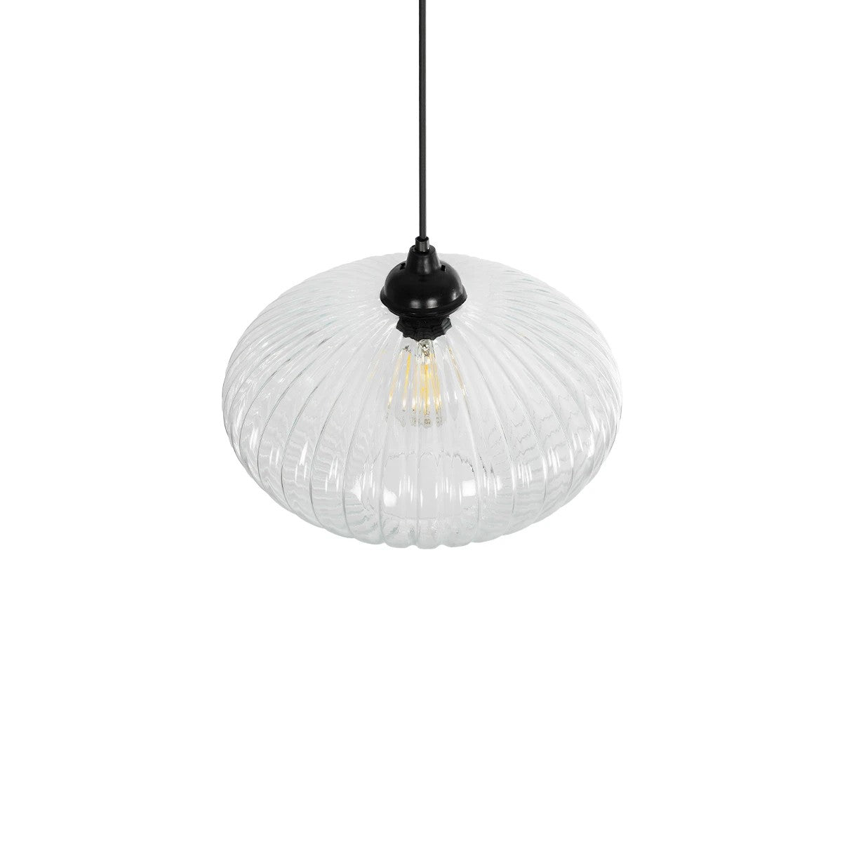 GLOBOSTAR® PERA 206-0009 Μοντέρνο Κρεμαστό Φωτιστικό Οροφής με Ντουί 1 x E27 AC 220-240V IP20 - Διάφανο - Μ30 x Π30 x Υ22cm - ledmania.gr