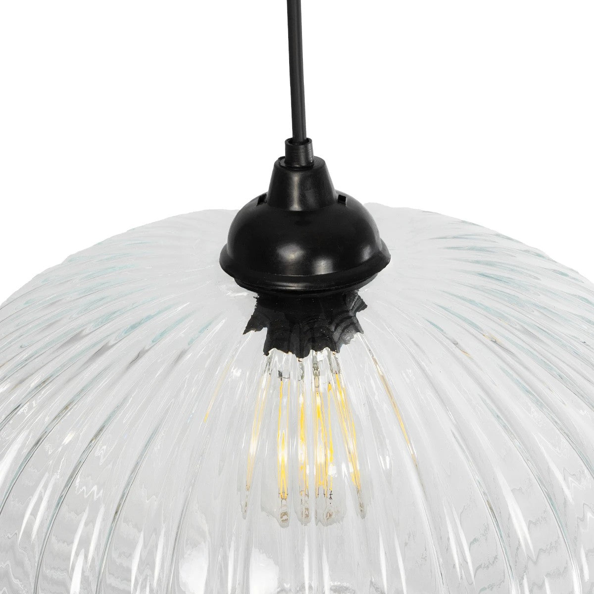GLOBOSTAR® PERA 206-0009 Μοντέρνο Κρεμαστό Φωτιστικό Οροφής με Ντουί 1 x E27 AC 220-240V IP20 - Διάφανο - Μ30 x Π30 x Υ22cm - ledmania.gr