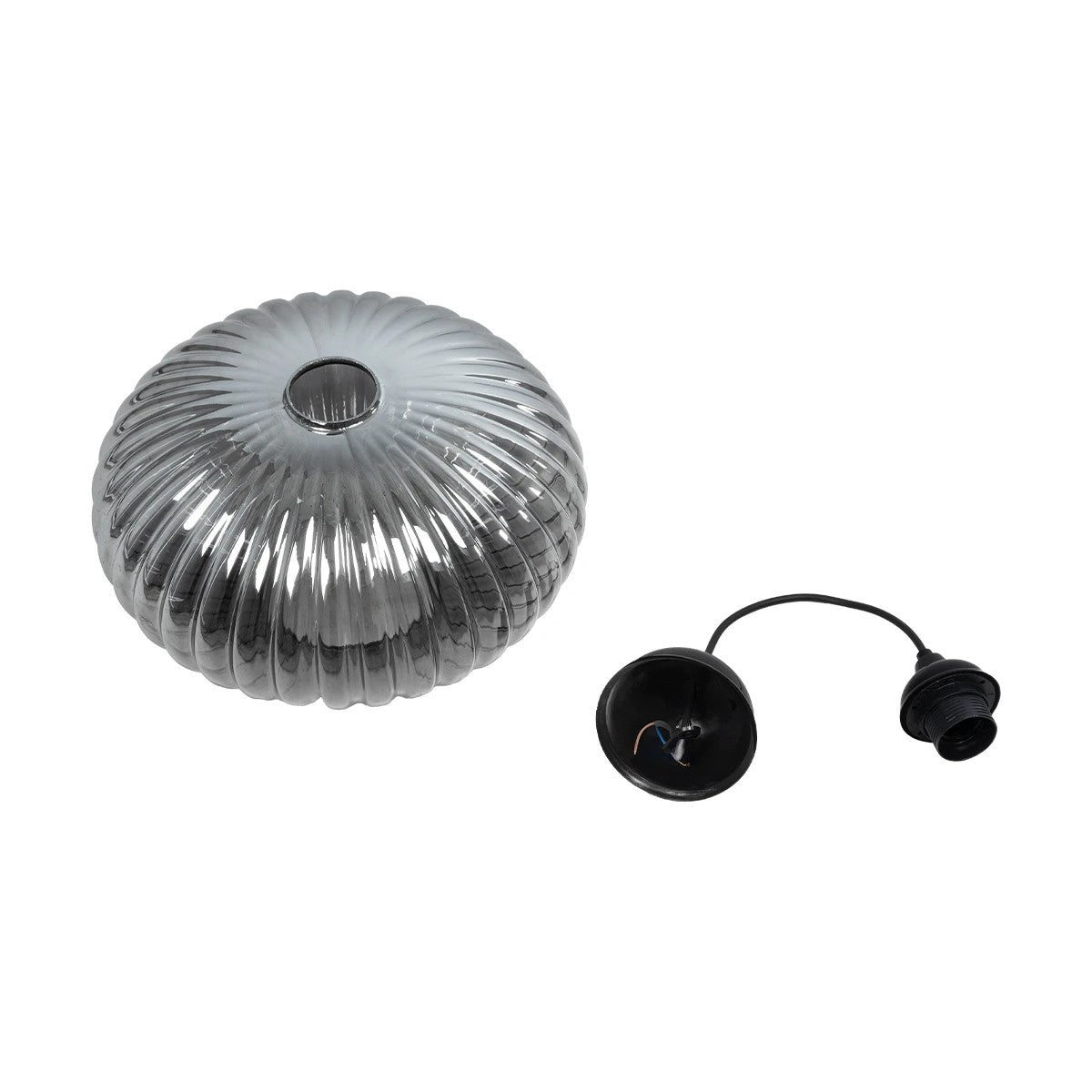 GLOBOSTAR® PERA 206-0010 Μοντέρνο Κρεμαστό Φωτιστικό Οροφής με Ντουί 1 x E27 AC 220-240V IP20 - Μαύρο Φιμέ - Μ30 x Π30 x Υ22cm - ledmania.gr