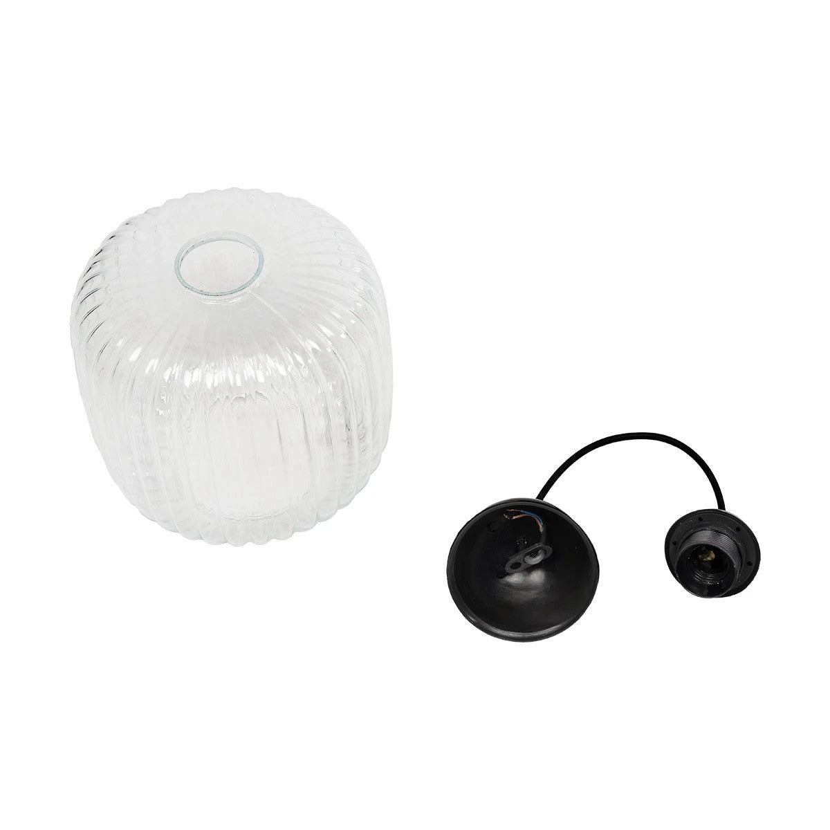 GLOBOSTAR® MELONI 206-0013 Μοντέρνο Κρεμαστό Φωτιστικό Οροφής με Ντουί 1 x E27 AC 220-240V IP20 - Διάφανο - Μ20 x Π20 x Υ24cm - ledmania.gr