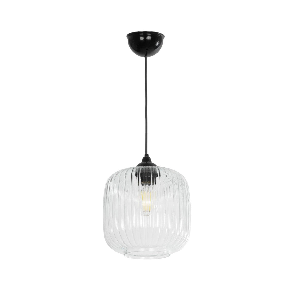 GLOBOSTAR® MELONI 206-0013 Μοντέρνο Κρεμαστό Φωτιστικό Οροφής με Ντουί 1 x E27 AC 220-240V IP20 - Διάφανο - Μ20 x Π20 x Υ24cm - ledmania.gr