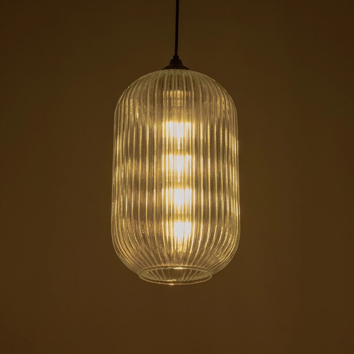 GLOBOSTAR® MELONI 206-0017 Μοντέρνο Κρεμαστό Φωτιστικό Οροφής με Ντουί 1 x E27 AC 220-240V IP20 - Διάφανο - Μ20 x Π20 x Υ38cm - ledmania.gr