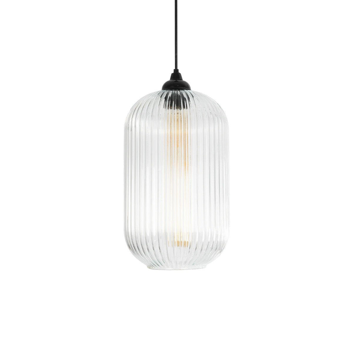GLOBOSTAR® MELONI 206-0017 Μοντέρνο Κρεμαστό Φωτιστικό Οροφής με Ντουί 1 x E27 AC 220-240V IP20 - Διάφανο - Μ20 x Π20 x Υ38cm - ledmania.gr