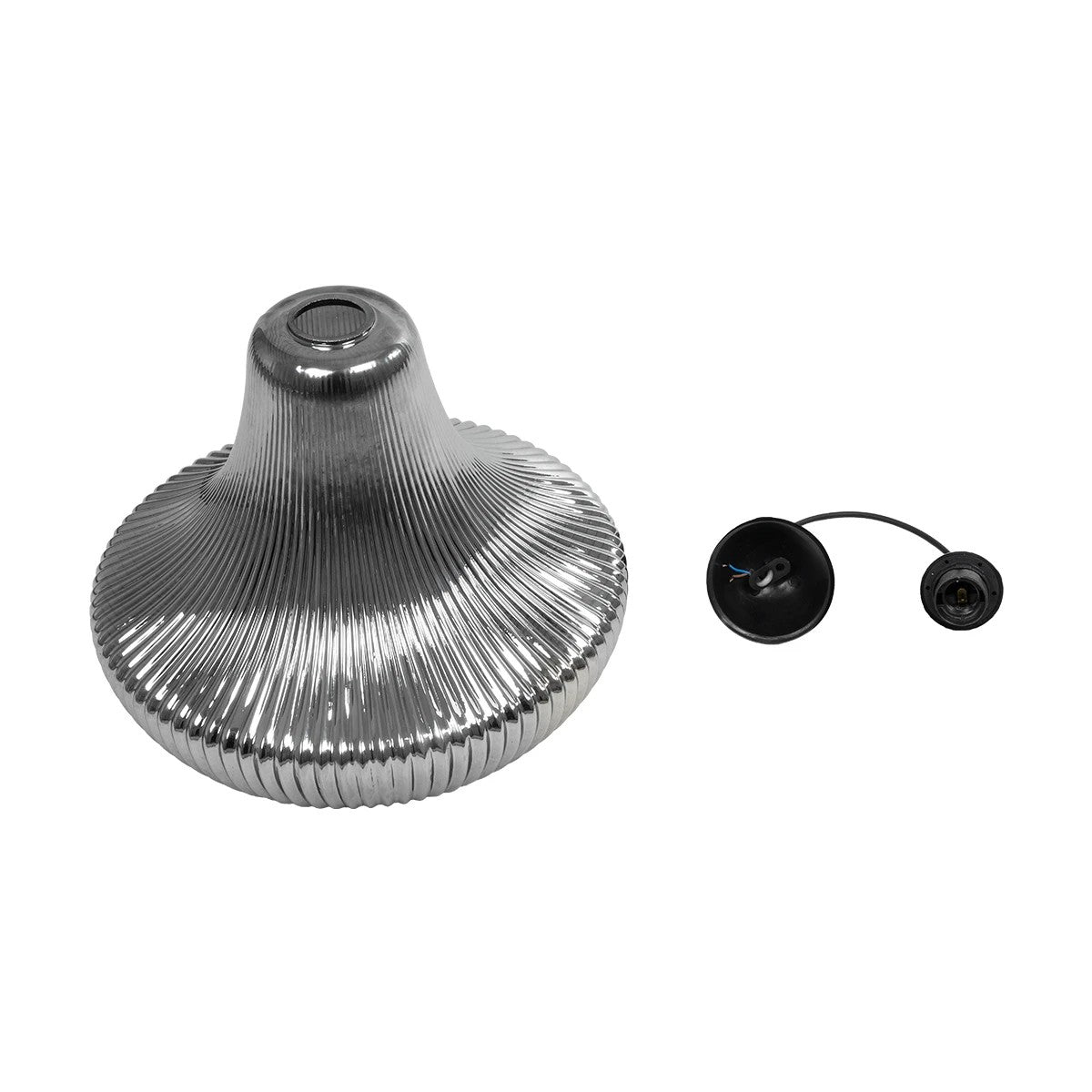 GLOBOSTAR® VERRE 206-0021 Μοντέρνο Κρεμαστό Φωτιστικό Οροφής με Ντουί 1 x E27 AC 220-240V IP20 - Μαύρο Φιμέ - Μ38 x Π38 x Υ34cm - ledmania.gr