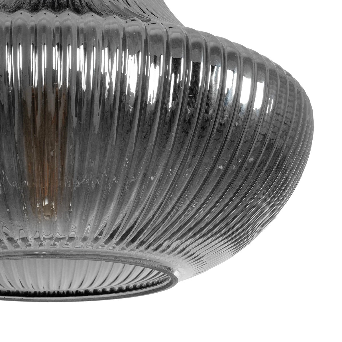 GLOBOSTAR® VERRE 206-0021 Μοντέρνο Κρεμαστό Φωτιστικό Οροφής με Ντουί 1 x E27 AC 220-240V IP20 - Μαύρο Φιμέ - Μ38 x Π38 x Υ34cm - ledmania.gr