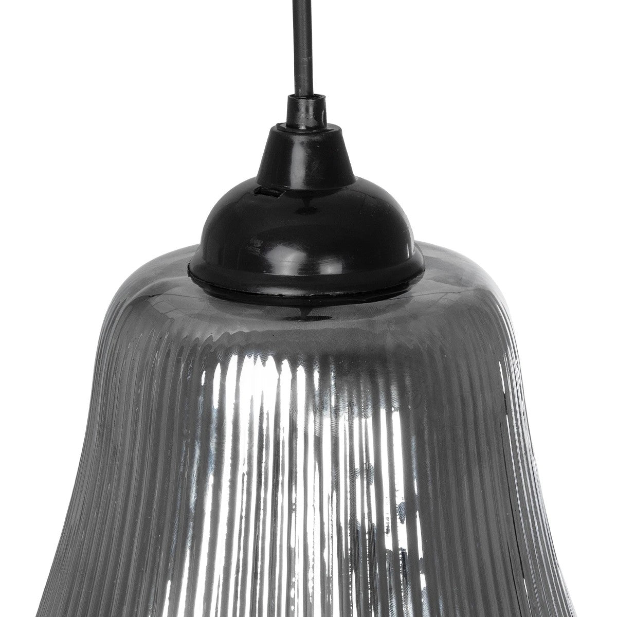 GLOBOSTAR® VERRE 206-0021 Μοντέρνο Κρεμαστό Φωτιστικό Οροφής με Ντουί 1 x E27 AC 220-240V IP20 - Μαύρο Φιμέ - Μ38 x Π38 x Υ34cm - ledmania.gr