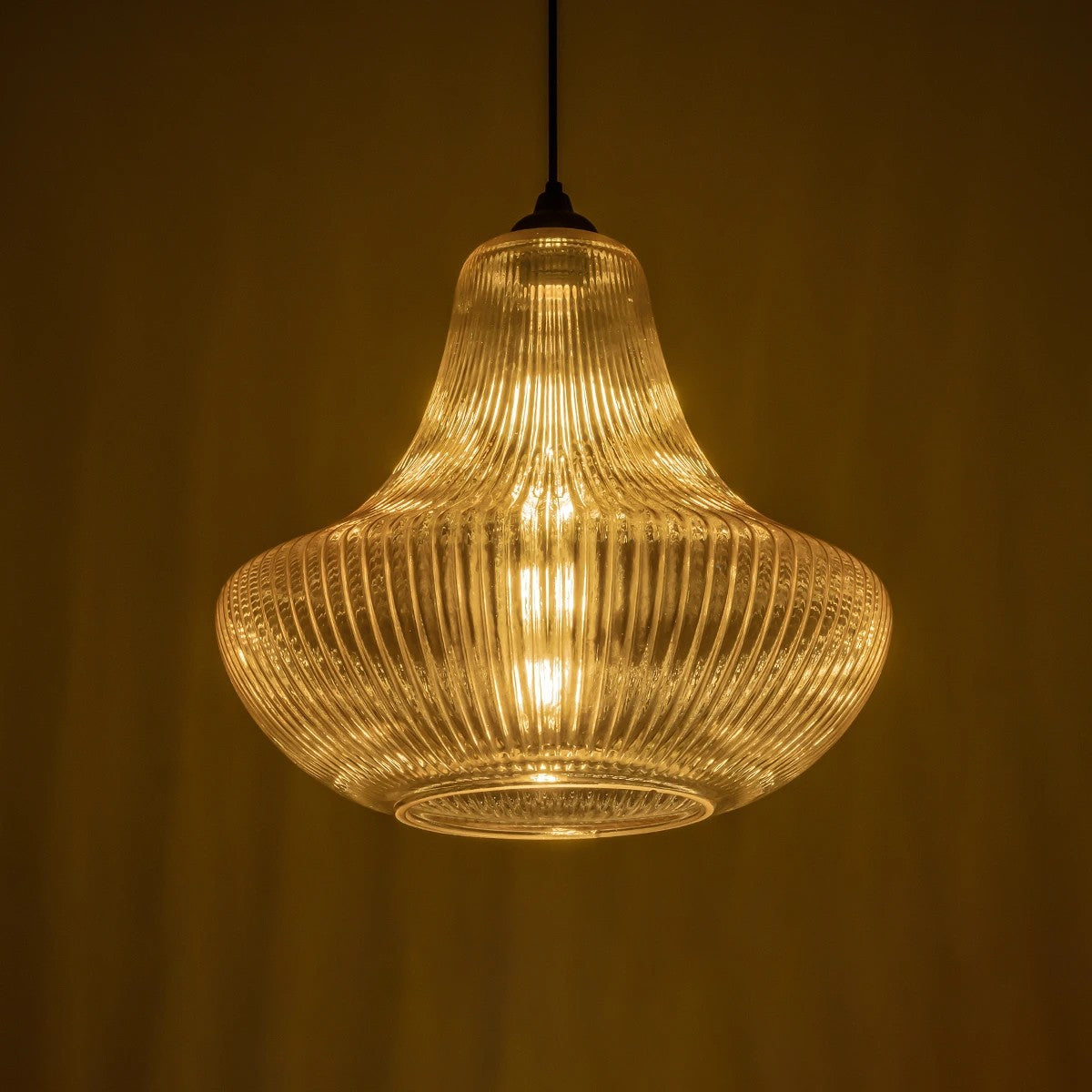 GLOBOSTAR® VERRE 206-0022 Μοντέρνο Κρεμαστό Φωτιστικό Οροφής με Ντουί 1 x E27 AC 220-240V IP20 - Mελί - Μ38 x Π38 x Υ34cm - ledmania.gr
