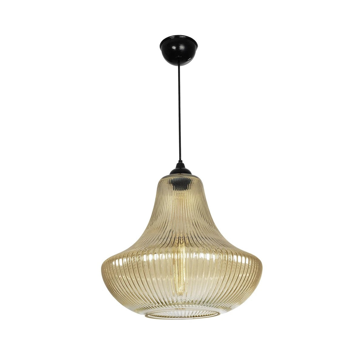 GLOBOSTAR® VERRE 206-0022 Μοντέρνο Κρεμαστό Φωτιστικό Οροφής με Ντουί 1 x E27 AC 220-240V IP20 - Mελί - Μ38 x Π38 x Υ34cm - ledmania.gr