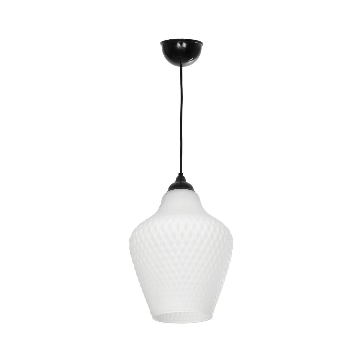 GLOBOSTAR® SKLO 206-0023 Μοντέρνο Κρεμαστό Φωτιστικό Οροφής με Ντουί 1 x E27 AC 220-240V IP20 - Λευκό - Μ22 x Π22 x Υ31cm - ledmania.gr