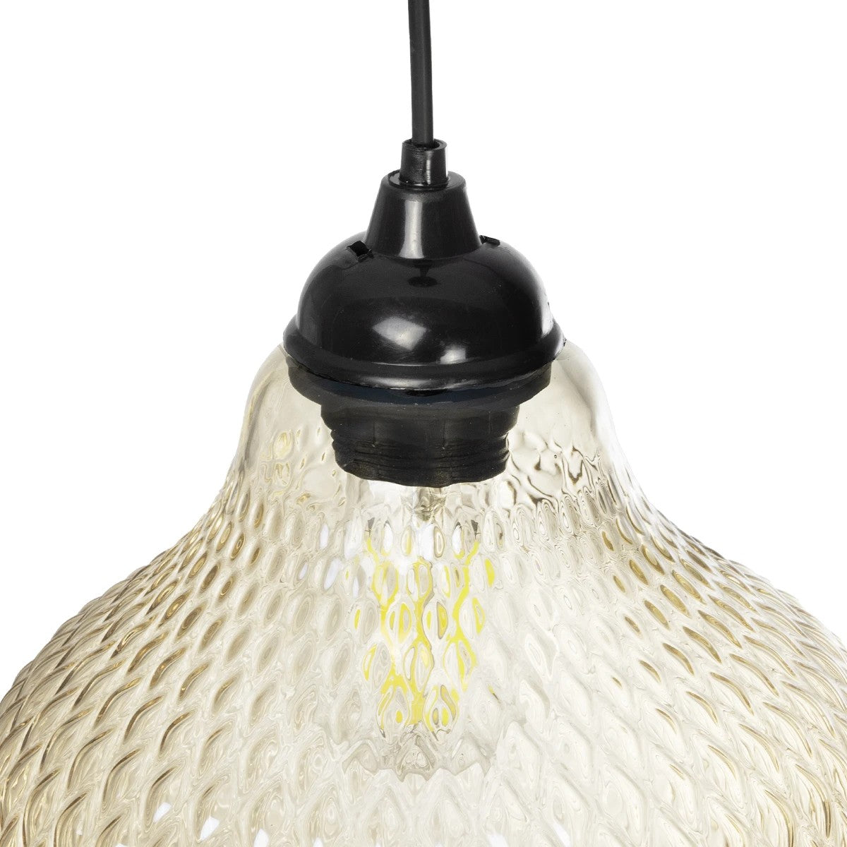 GLOBOSTAR® SKLO 206-0025 Μοντέρνο Κρεμαστό Φωτιστικό Οροφής με Ντουί 1 x E27 AC 220-240V IP20 - Mελί - Μ22 x Π22 x Υ31cm - ledmania.gr