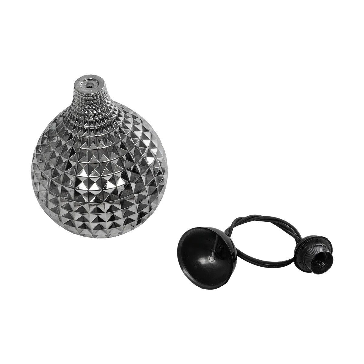 GLOBOSTAR® BASTIK 206-0026 Μοντέρνο Κρεμαστό Φωτιστικό Οροφής με Ντουί 1 x E27 AC 220-240V IP20 - Μαύρο Φιμέ - Μ22 x Π22 x Υ26cm - ledmania.gr