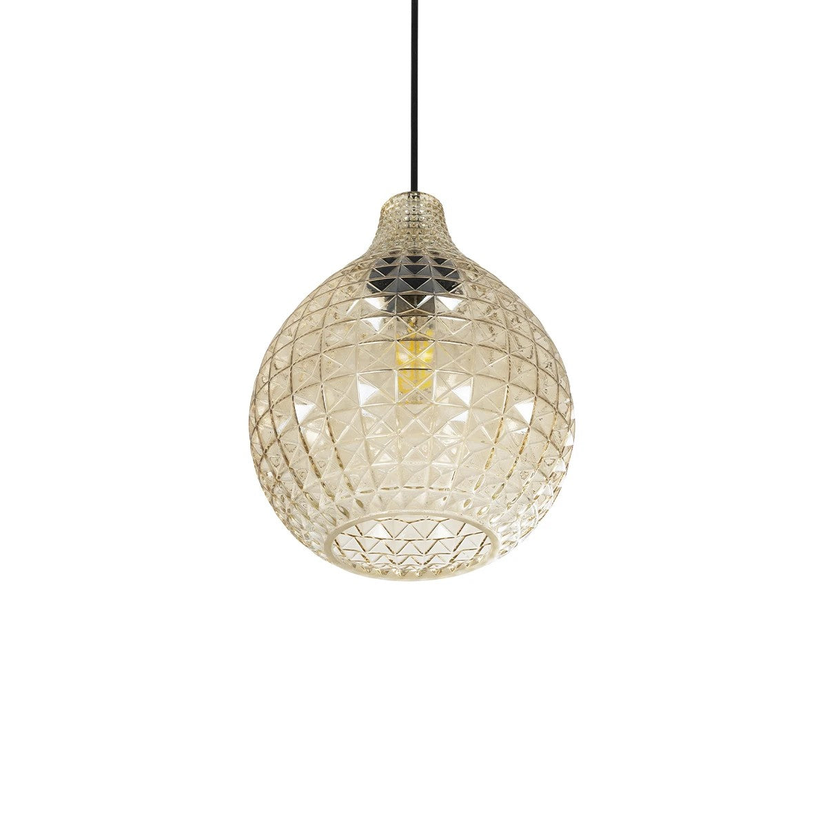 GLOBOSTAR® BASTIK 206-0027 Μοντέρνο Κρεμαστό Φωτιστικό Οροφής με Ντουί 1 x E27 AC 220-240V IP20 - Mελί - Μ22 x Π22 x Υ26cm - ledmania.gr