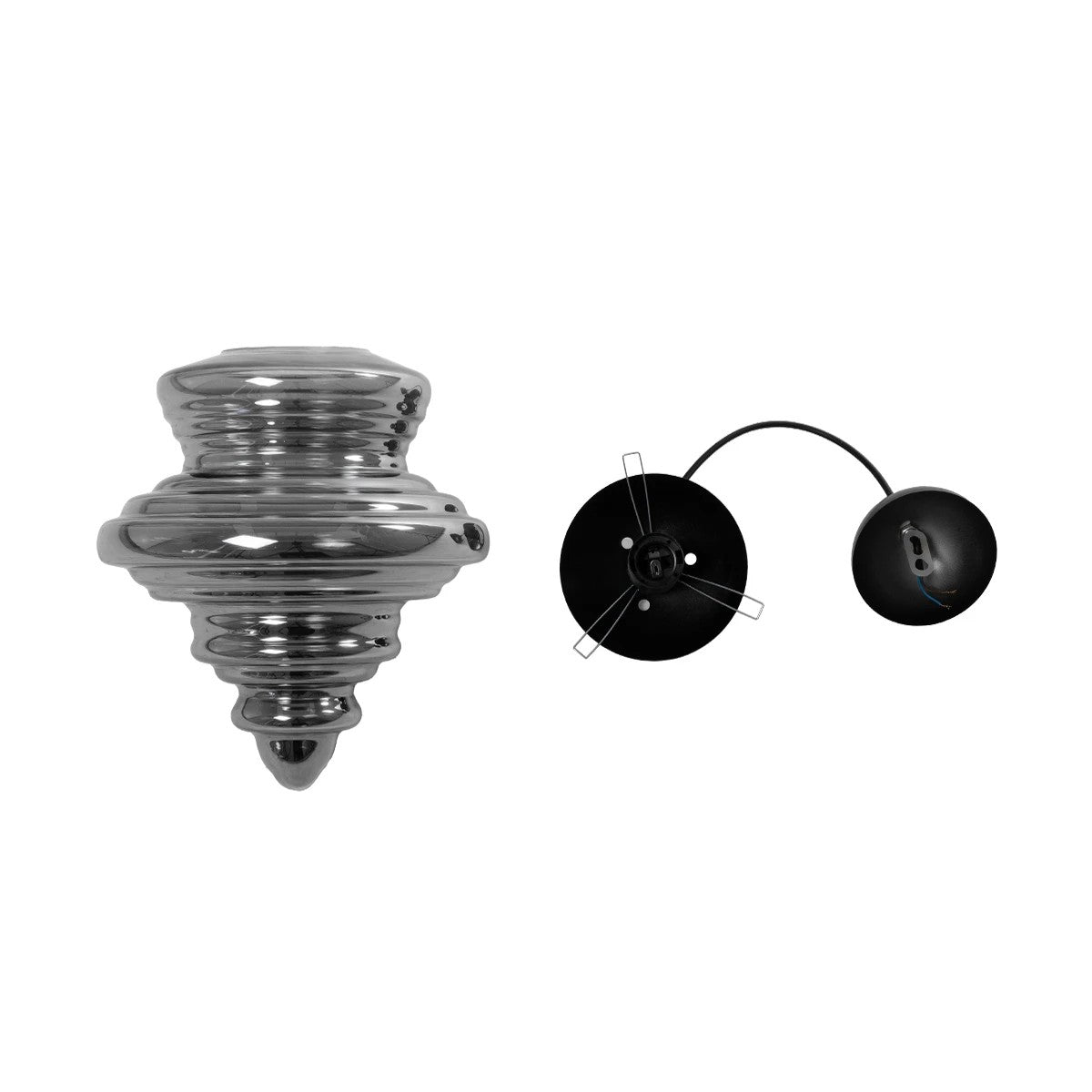 GLOBOSTAR® CORTE 206-0028 Μοντέρνο Κρεμαστό Φωτιστικό Οροφής με Ντουί 1 x E27 AC 220-240V IP20 - Μαύρο Φιμέ - Μ25 x Π25 x Υ30cm - ledmania.gr