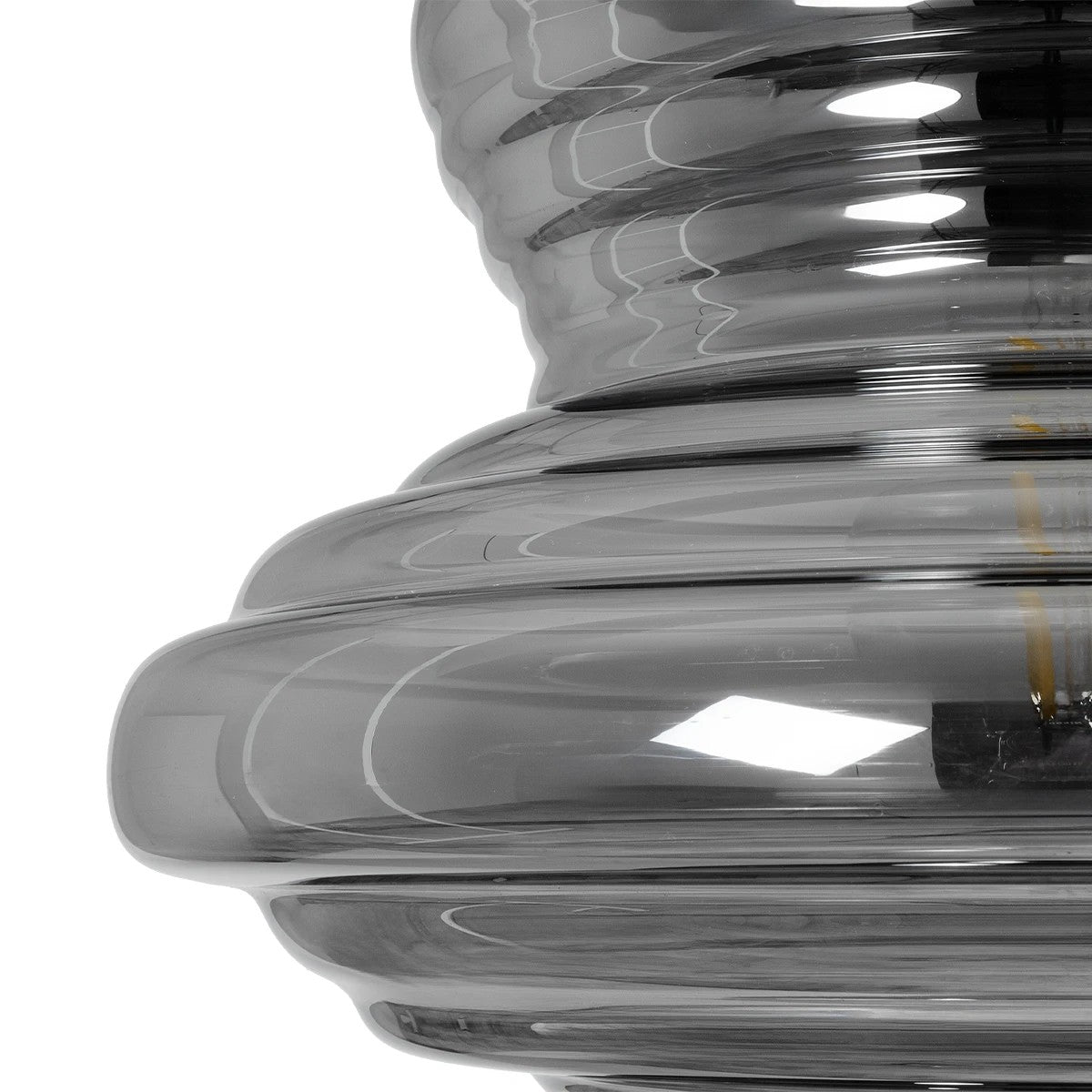 GLOBOSTAR® CORTE 206-0028 Μοντέρνο Κρεμαστό Φωτιστικό Οροφής με Ντουί 1 x E27 AC 220-240V IP20 - Μαύρο Φιμέ - Μ25 x Π25 x Υ30cm - ledmania.gr