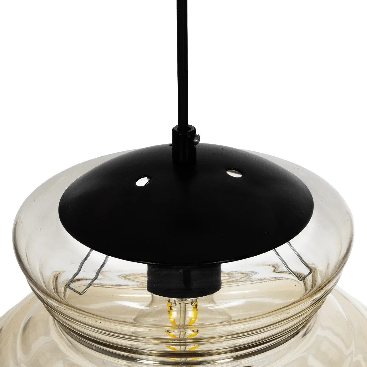 GLOBOSTAR® CORTE 206-0029 Μοντέρνο Κρεμαστό Φωτιστικό Οροφής με Ντουί 1 x E27 AC 220-240V IP20 - Mελί - Μ25 x Π25 x Υ30cm - ledmania.gr
