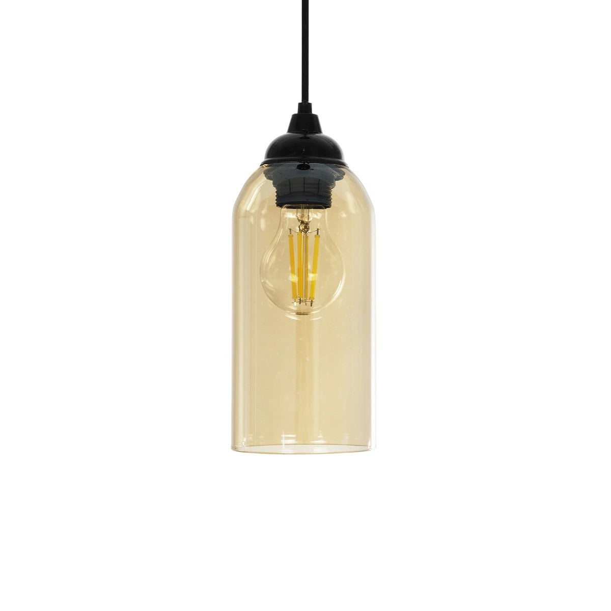 GLOBOSTAR® TUBE 206-0031 Μοντέρνο Κρεμαστό Φωτιστικό Οροφής με Ντουί 1 x E27 AC 220-240V IP20 - Mελί - Μ10 x Π10 x Υ24cm - ledmania.gr