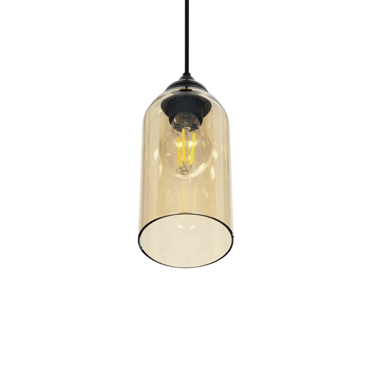 GLOBOSTAR® TUBE 206-0031 Μοντέρνο Κρεμαστό Φωτιστικό Οροφής με Ντουί 1 x E27 AC 220-240V IP20 - Mελί - Μ10 x Π10 x Υ24cm - ledmania.gr