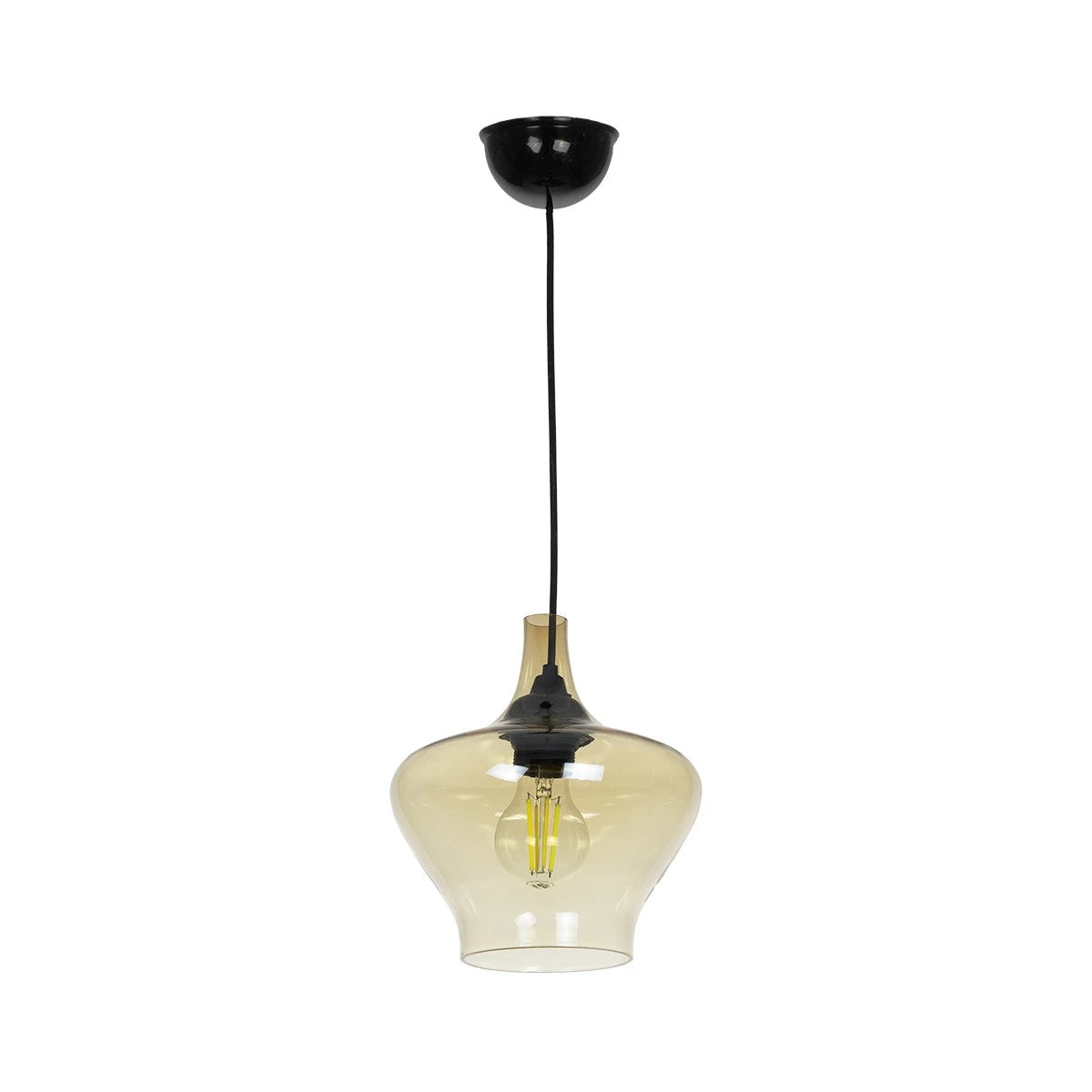 GLOBOSTAR® OVOCE 206-0033 Μοντέρνο Κρεμαστό Φωτιστικό Οροφής με Ντουί 1 x E27 AC 220-240V IP20 - Mελί - Μ20 x Π20 x Υ22cm - ledmania.gr