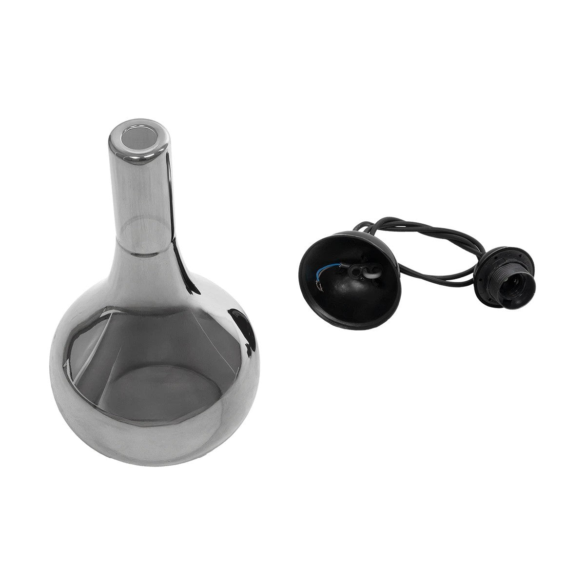 GLOBOSTAR® ΤΟΝΕ 206-0034 Μοντέρνο Κρεμαστό Φωτιστικό Οροφής με Ντουί 1 x E27 AC 220-240V IP20 - Μαύρο Φιμέ - Μ20 x Π20 x Υ36cm - ledmania.gr
