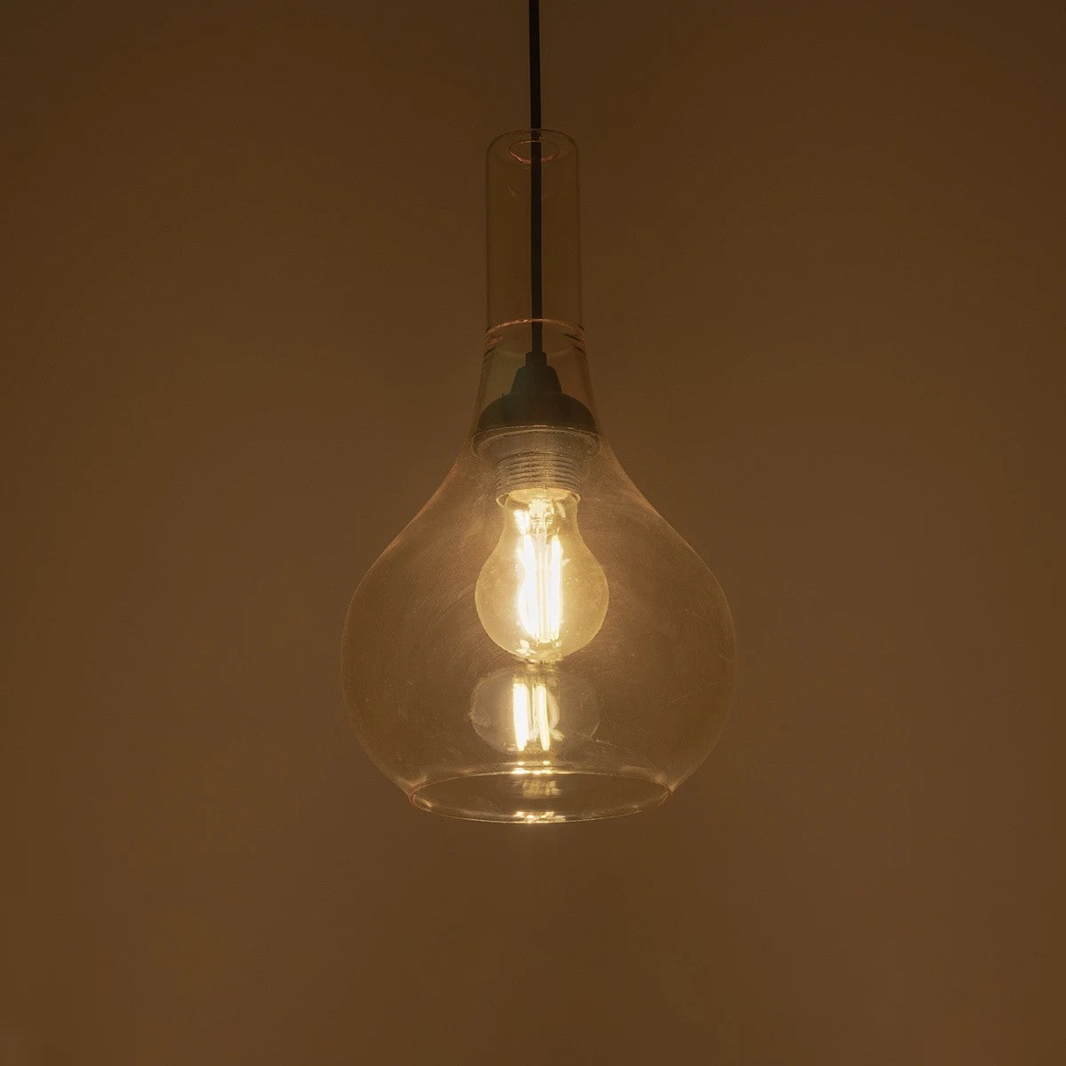 GLOBOSTAR® ΤΟΝΕ 206-0035 Μοντέρνο Κρεμαστό Φωτιστικό Οροφής με Ντουί 1 x E27 AC 220-240V IP20 - Mελί - Μ20 x Π20 x Υ36cm - ledmania.gr